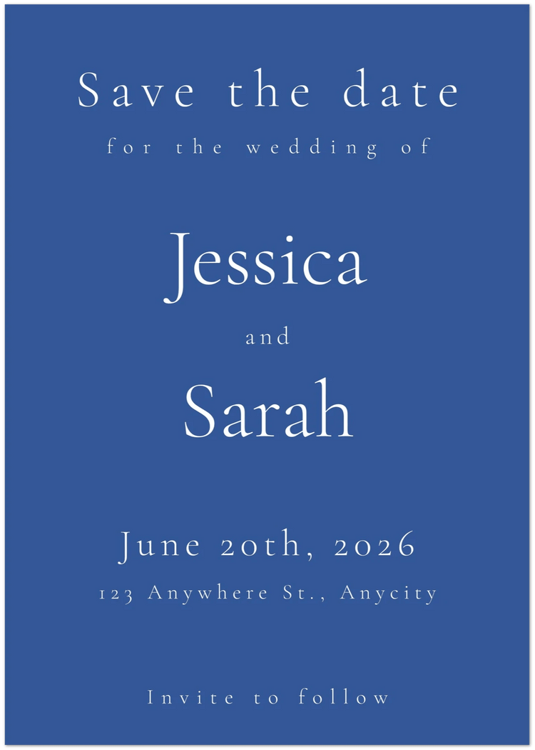 Sophisticated Simplicity Save the Date - Pack of 10 - Wed Collective