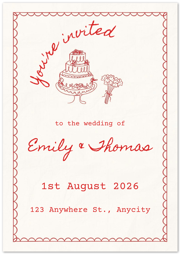 Handwritten Happiness Wedding Invitations - Pack of 10 - Wed Collective