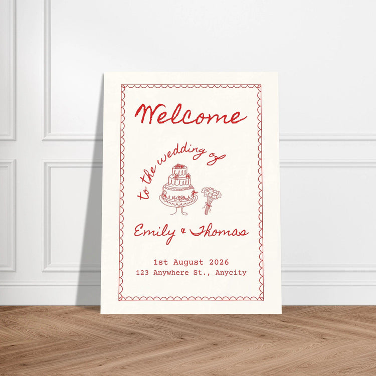 Handwritten Happiness Wedding Welcome Sign - Wed Collective