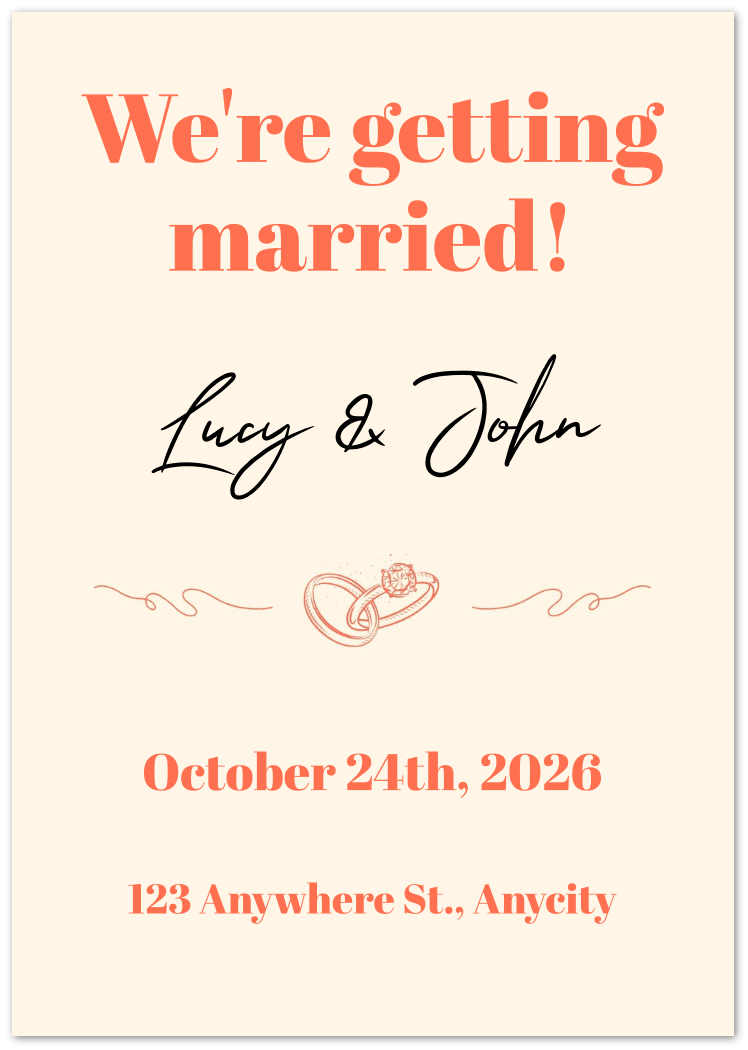 Romantic Retro Wedding Invitations - Pack of 10 - Wed Collective